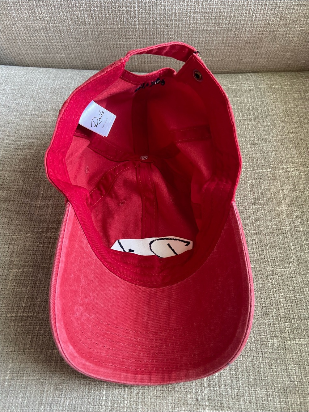 NWT Rails Baseball Cap Vintage Wash Red Adjustable Pull Tab One Size - Picture 6 of 8
